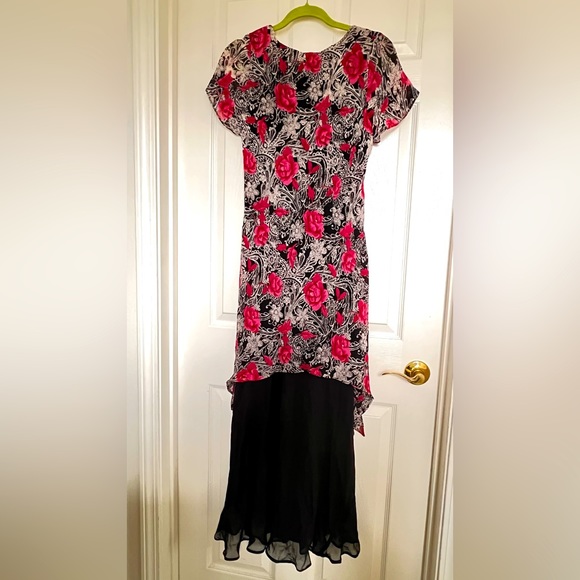 Floral Chiffon Evening Dress - Picture 2 of 2